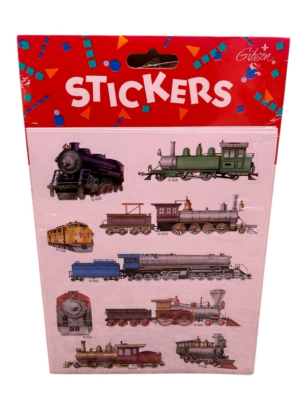 Sealed Vintage 1994 Gibson Train Locomotive Stickers 4 Sheets